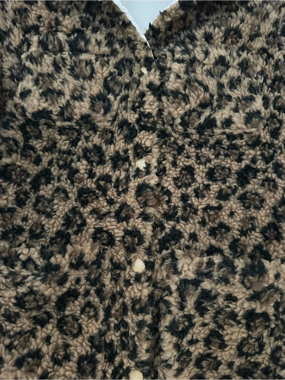 Crewcuts Girls' shirt-jacket in leopard sherpa size large